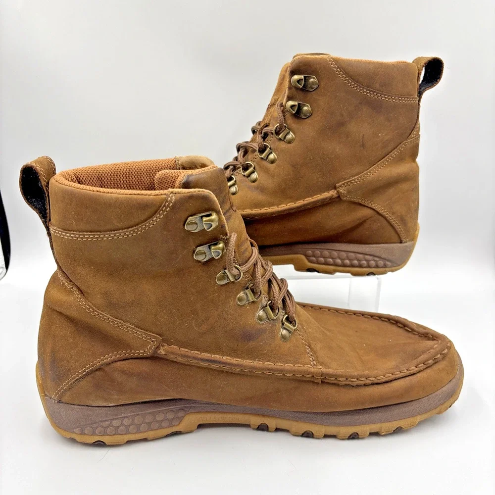 Twisted X Men's MXC0011 Brown Leather Moc Toe Work Boots Size 11.5 M CellStretch